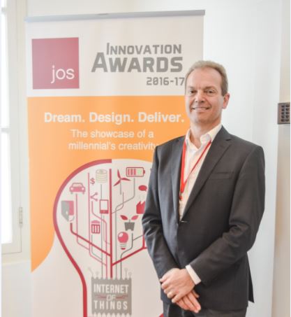 Mr Eric van der Hoeven, CEO of JTH Group at JOS Innovation Awards 2016-17, held on Mar 3, 2017, at The Arts House. (Epoch Times)