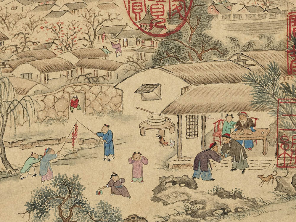 Sounds of Spring among Myriad Households (萬戶春聲), Liu Quanzhi (1739-1818), Qing dynasty.