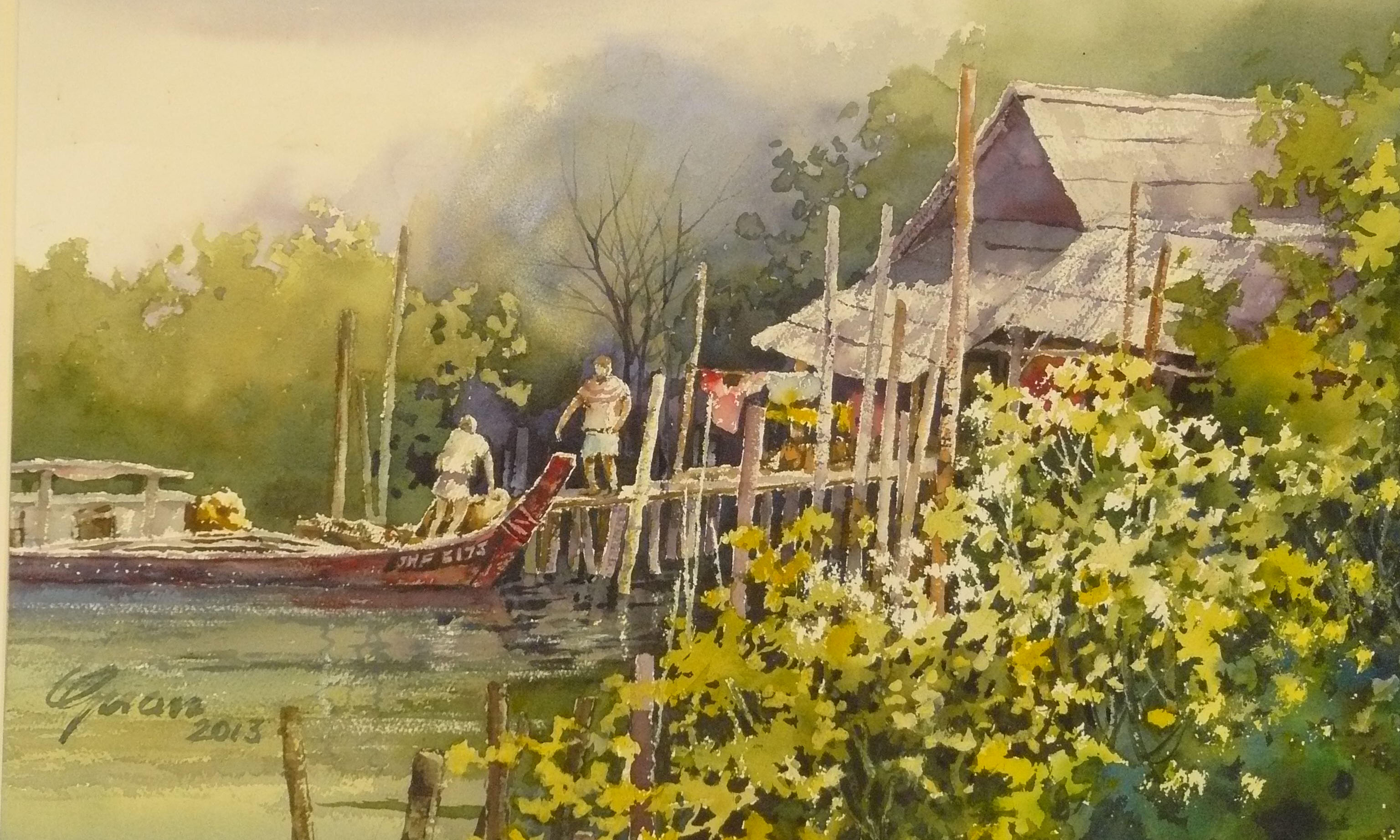 Photo 2: Scenery by Goh Siew Guan, UOB Painting of the Year Award Winner.