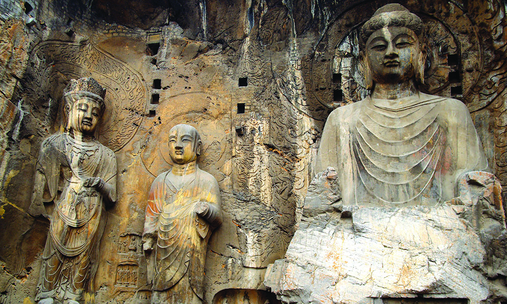 Massive Tang Dynasty statues of a bodhisattva Guanyin,