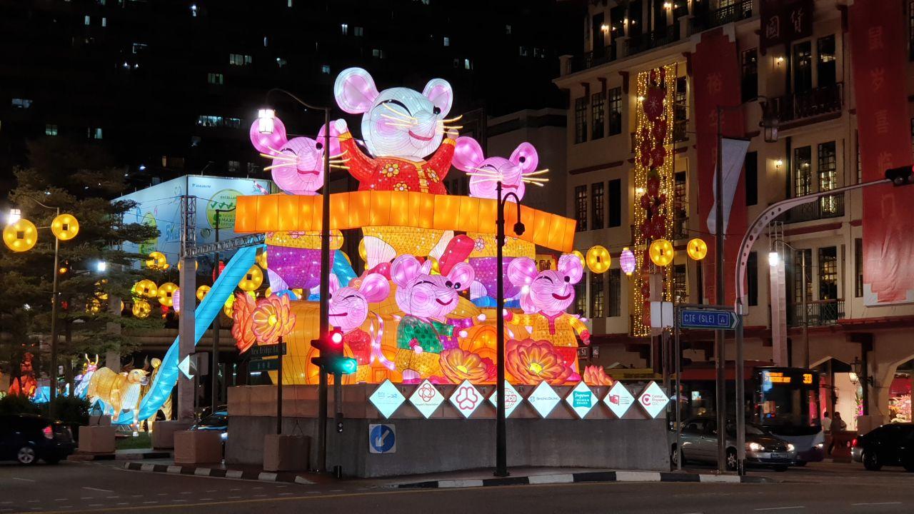 Singapore's Chinatown propped for Chinese New Year